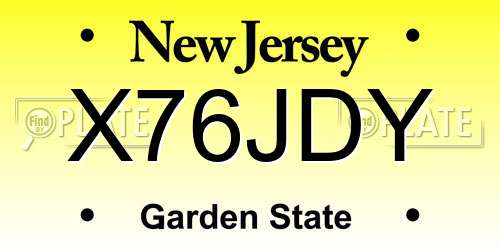 X76JDY New Jersey License Plate