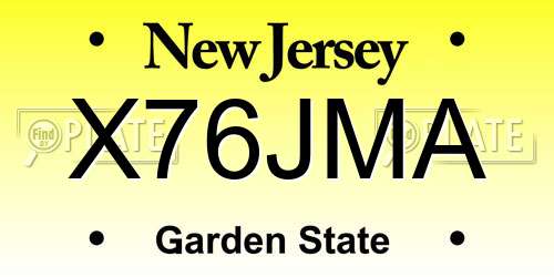 X76JMA New Jersey License Plate