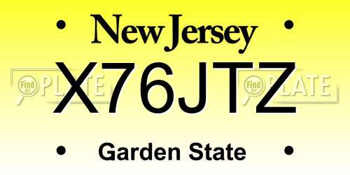 X76JTZ New Jersey License Plate