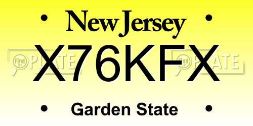 X76KFX New Jersey License Plate