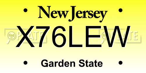 X76LEW New Jersey License Plate