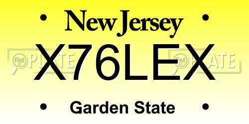 X76LEX New Jersey License Plate