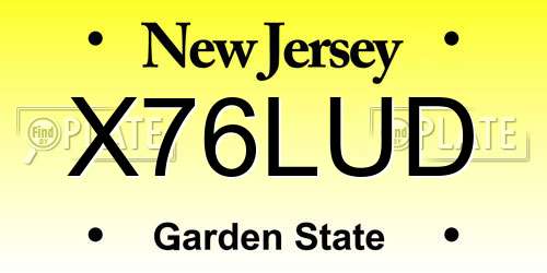 X76LUD New Jersey License Plate