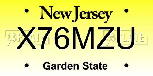 X76MZU New Jersey License Plate