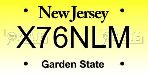 X76NLM New Jersey License Plate