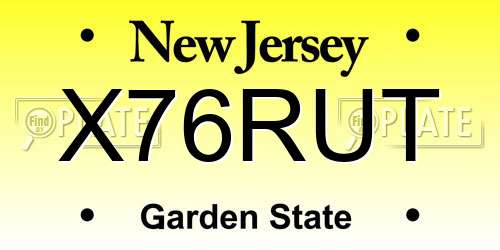 X76RUT New Jersey License Plate