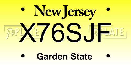 X76SJF New Jersey License Plate
