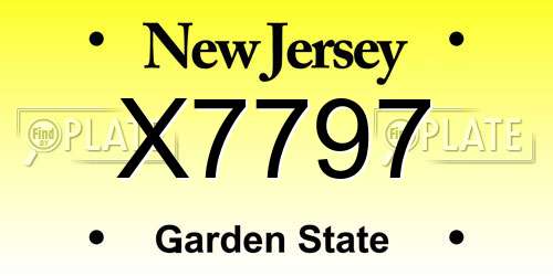 X7797 New Jersey License Plate