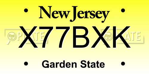 X77BXK New Jersey License Plate