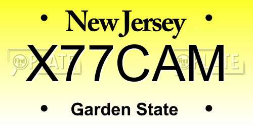X77CAM New Jersey License Plate