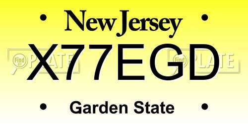 X77EGD New Jersey License Plate