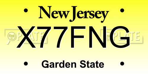 X77FNG New Jersey License Plate