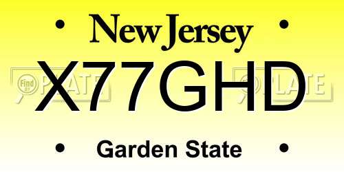 X77GHD New Jersey License Plate