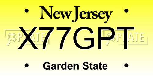 X77GPT New Jersey License Plate