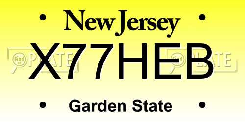 X77HEB New Jersey License Plate