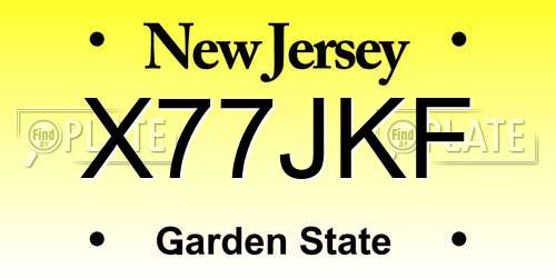 X77JKF New Jersey License Plate
