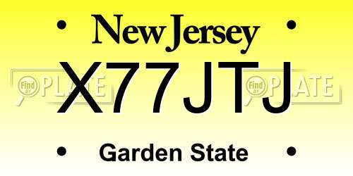 X77JTJ New Jersey License Plate