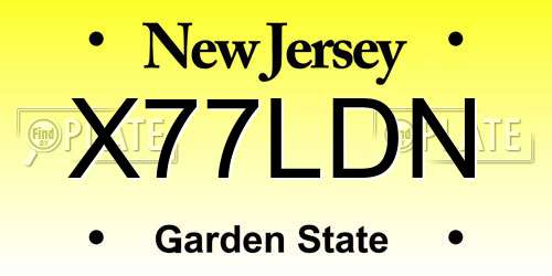 X77LDN New Jersey License Plate