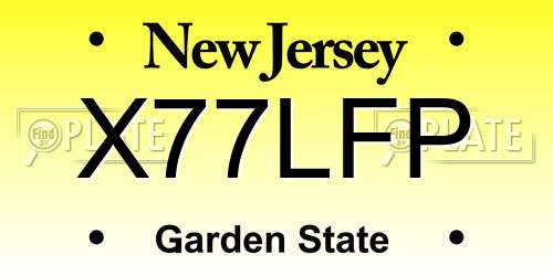 X77LFP New Jersey License Plate