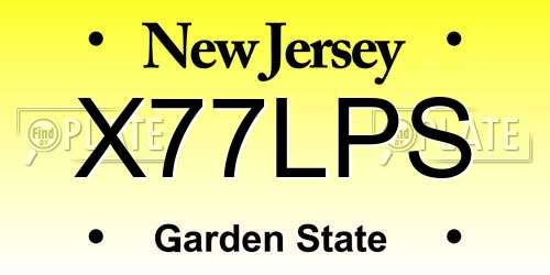 X77LPS New Jersey License Plate
