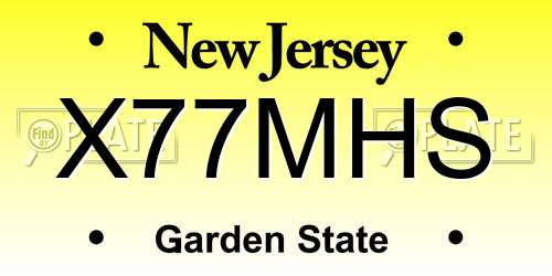 X77MHS New Jersey License Plate