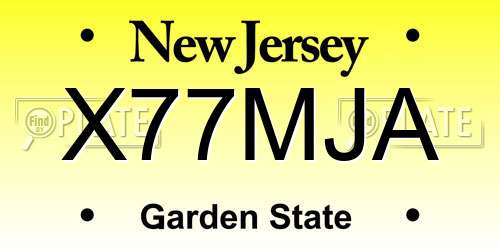 X77MJA New Jersey License Plate