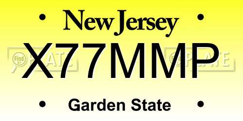 X77MMP New Jersey License Plate