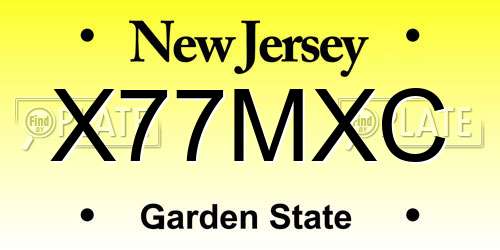 X77MXC New Jersey License Plate