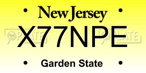 X77NPE New Jersey License Plate