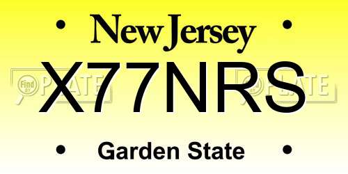 X77NRS New Jersey License Plate