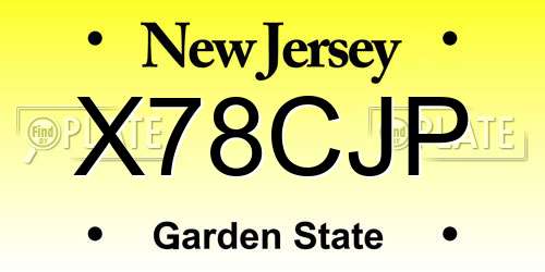 X78CJP New Jersey License Plate