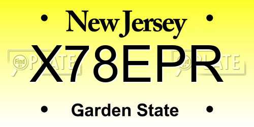 X78EPR New Jersey License Plate
