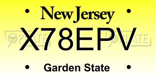 X78EPV New Jersey License Plate
