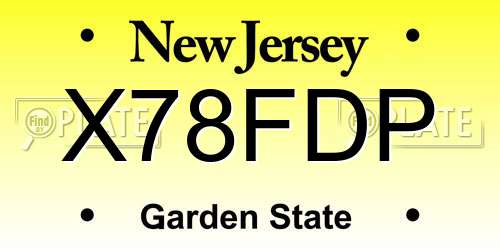 X78FDP New Jersey License Plate