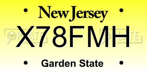 X78FMH New Jersey License Plate