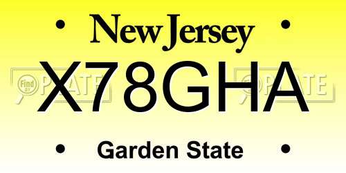 X78GHA New Jersey License Plate