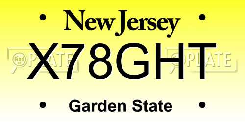 X78GHT New Jersey License Plate