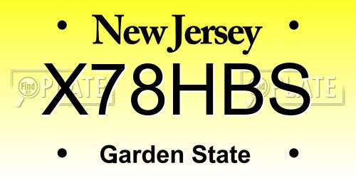 X78HBS New Jersey License Plate