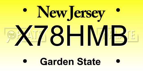 X78HMB New Jersey License Plate