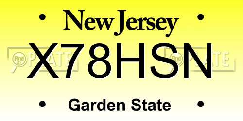 X78HSN New Jersey License Plate