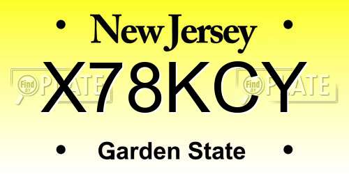 X78KCY New Jersey License Plate