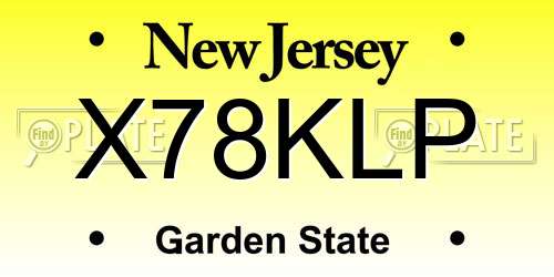 X78KLP New Jersey License Plate