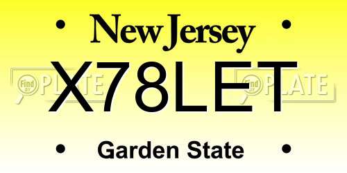 X78LET New Jersey License Plate