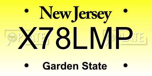 X78LMP New Jersey License Plate