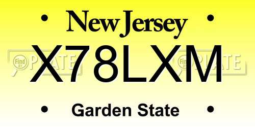 X78LXM New Jersey License Plate