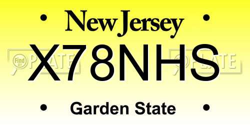 X78NHS New Jersey License Plate