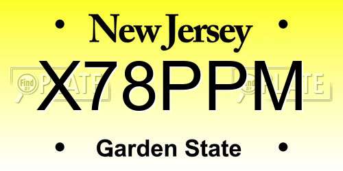 X78PPM New Jersey License Plate