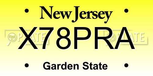 X78PRA New Jersey License Plate