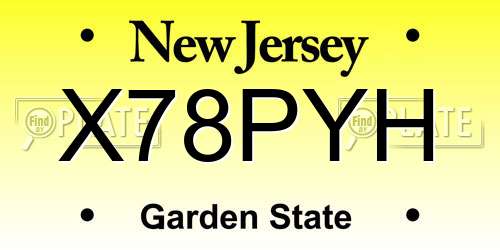 X78PYH New Jersey License Plate