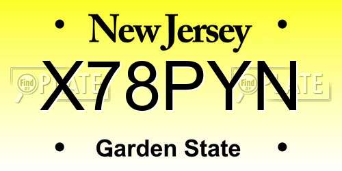 X78PYN New Jersey License Plate